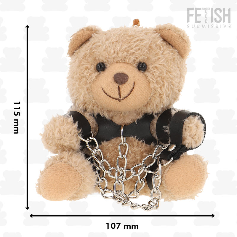 Urso de Pelúcia BDSM Yogi | Fetish Submissive, com Algemas e Chaveiro