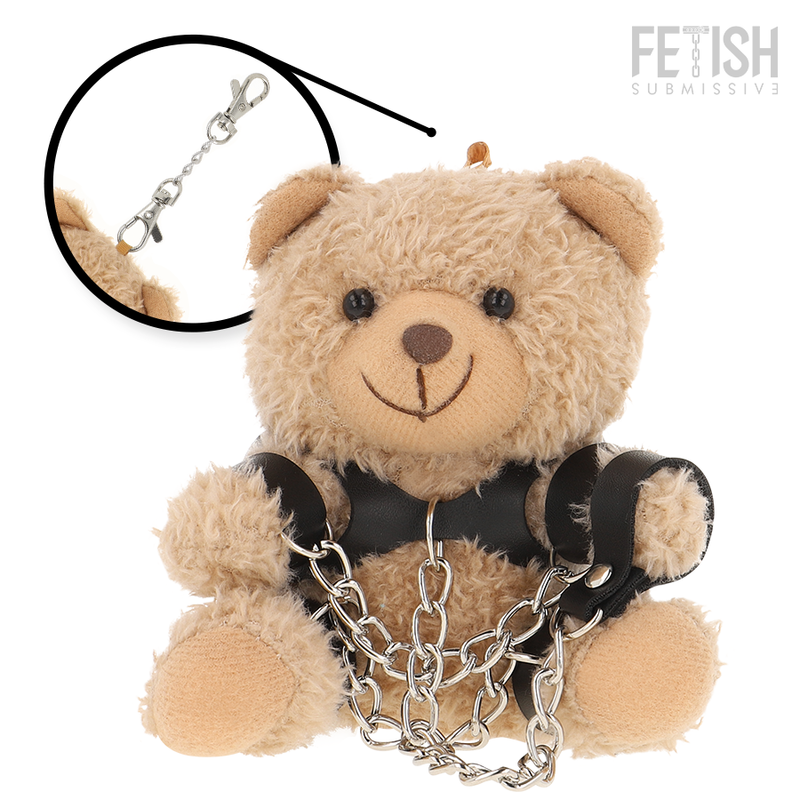 Urso de Pelúcia BDSM Yogi | Fetish Submissive, com Algemas e Chaveiro