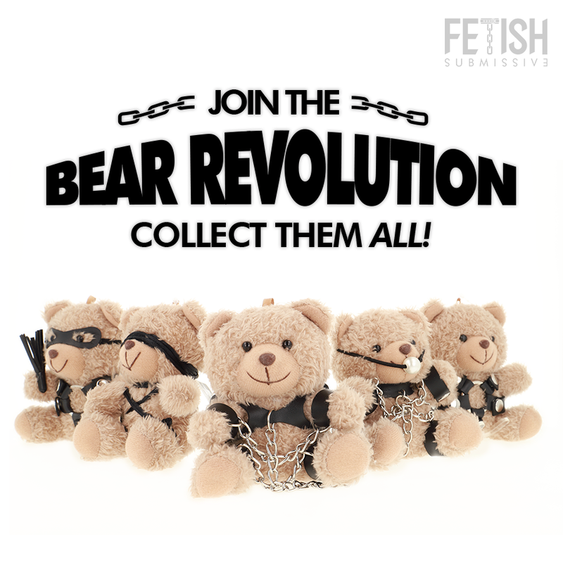 Urso de Pelúcia BDSM Yogi | Fetish Submissive, com Algemas e Chaveiro