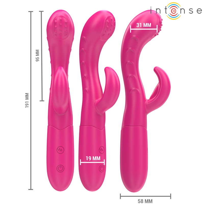 Close-up do Vibrador INTENSE Amara Rosa com Língua Estimulante