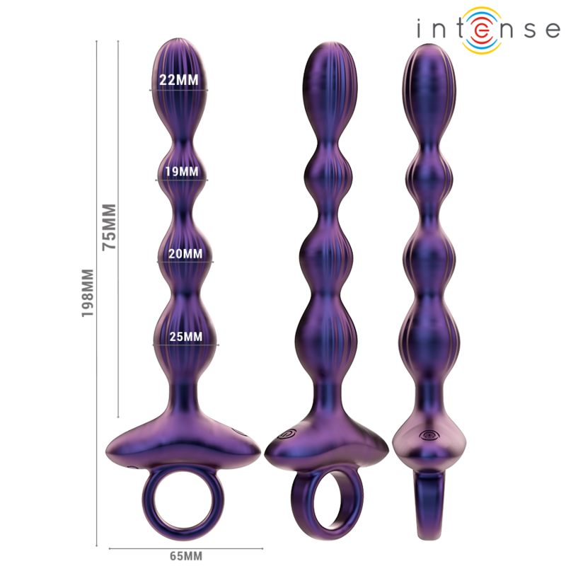 Close-up of the INTENSE Plug Anal Vibratório Jackie com Controle Remoto, showcasing its ergonomic design and body-safe silicone texture.