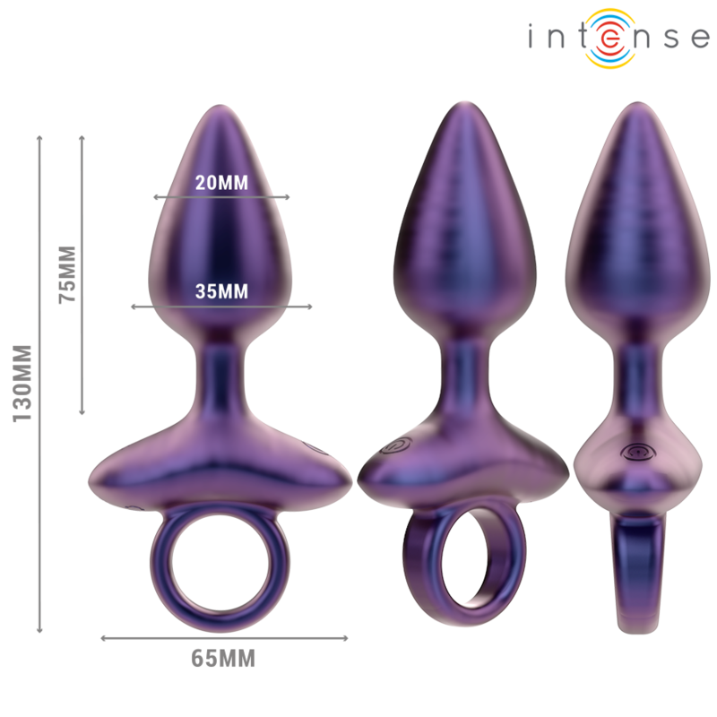Close-up do Vibrador Anal Plug INTENSE Michael com Controle Remoto, destacando seu design ergonômico e material de silicone.