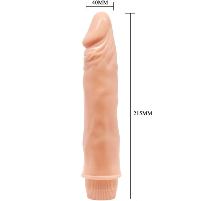 Close-up do Vibrador Realista Anão BAILE 21cm Carne, destacando a textura e o design ergonómico.