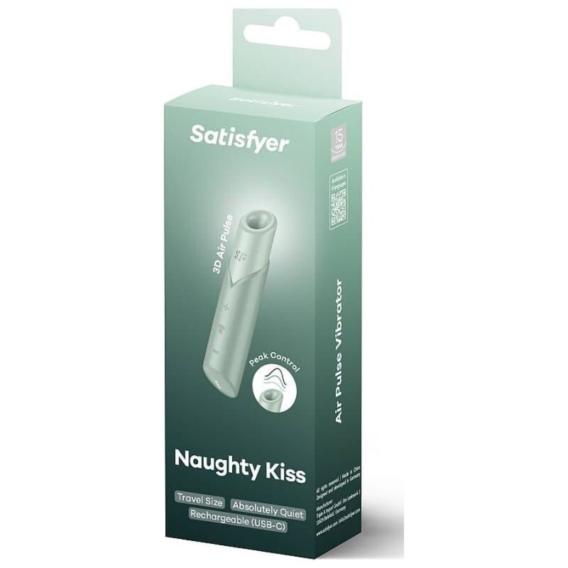 Satisfyer Estimulador Clitoriano Naughty Kiss Wave Air Pulse Aquamarine - design discreto e cor vibrante