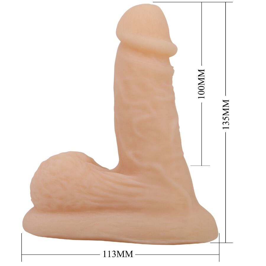 PRETTY LOVE Dildo Ultra Realista Elástico 10 CM com Ventosa, mostrando detalhes da textura e formato.