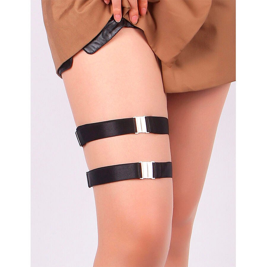 Anéis de perna elásticos ajustáveis pretos da SUBBLIME para um toque de ousadia e estilo.