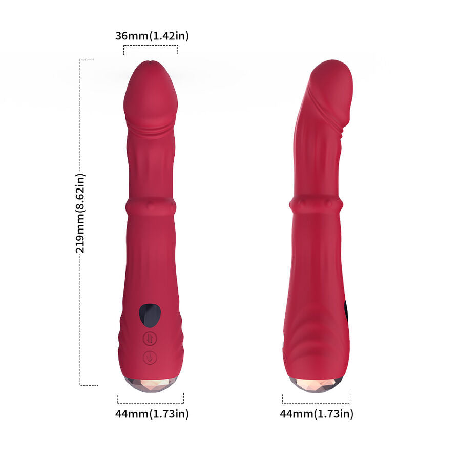 Close-up of the ARMONY Vibrador Estimulador Termo-Ajustável Ponto A Vermelho showing its design and features.