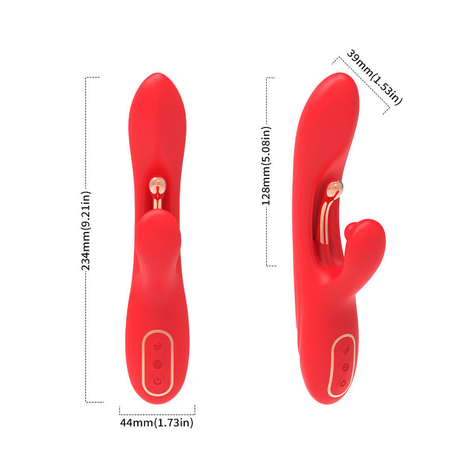 ARMONY Vibrador Estimulador de Ponto G e Clítoris com Língua Oscilante Vermelho