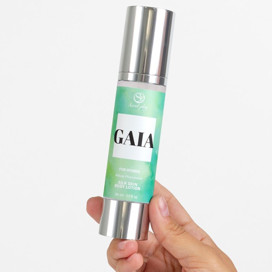 SECRETPLAY Loção Corporal Gaia Silk Skin Efeito Seda e Hidratação 50 ML em embalagem airless.