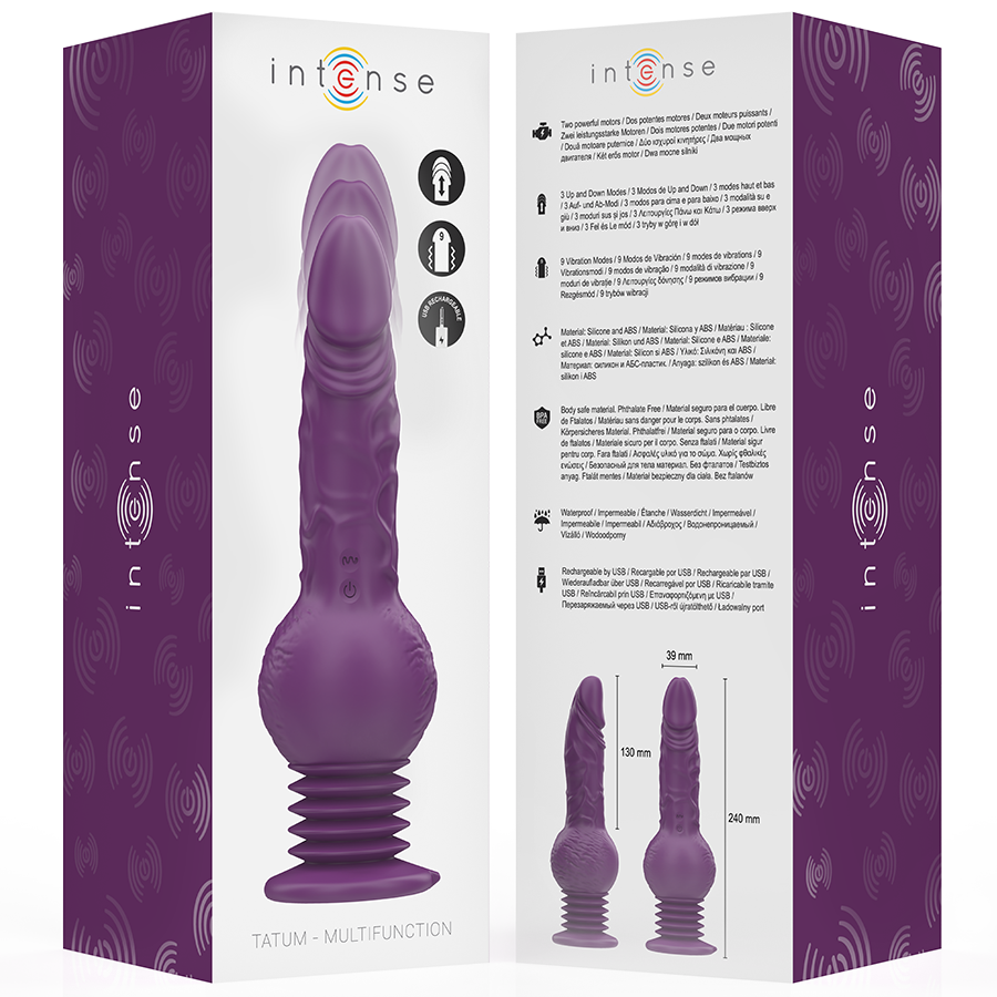 INTENSE Vibrador Tatum Multifuncional com Vibração Up & Down 24cm Roxo