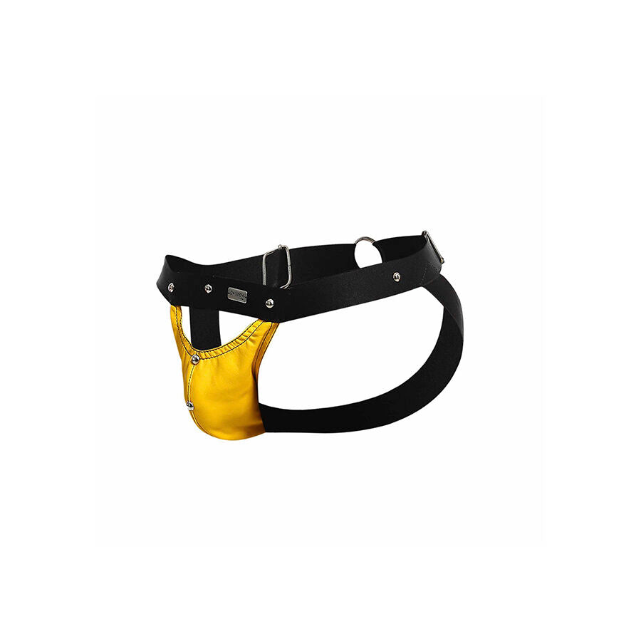 MOB Jockstrap Dngeon Amarelo Desportista mostrando design e material
