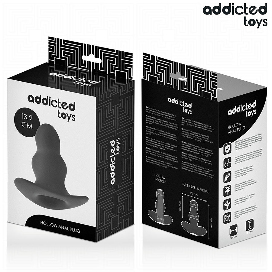 Addicted Toys Plug Anal Oco XL de silicone, com 13,9 CM, design ergonómico para estimulação anal profunda.