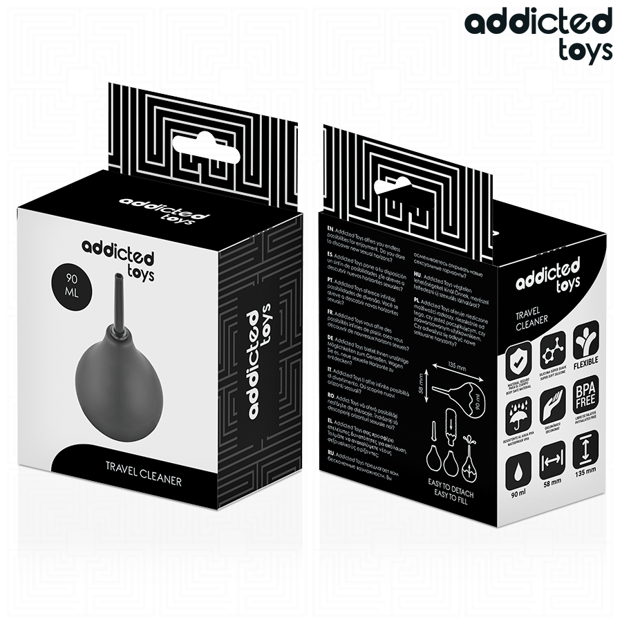 Addicted Toys Limpador Anal de Viagem Compacto 90ml para higiene íntima.