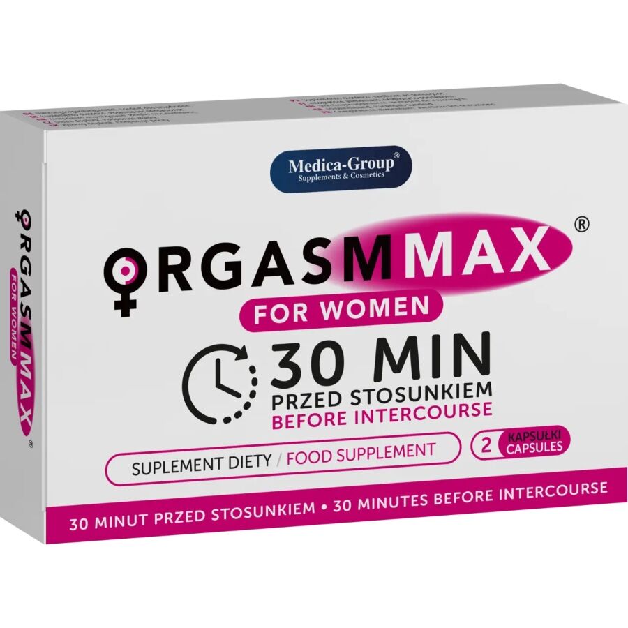 Embalagem das Cápsulas Orgasm Max para Mulheres da MEDICA GROUP