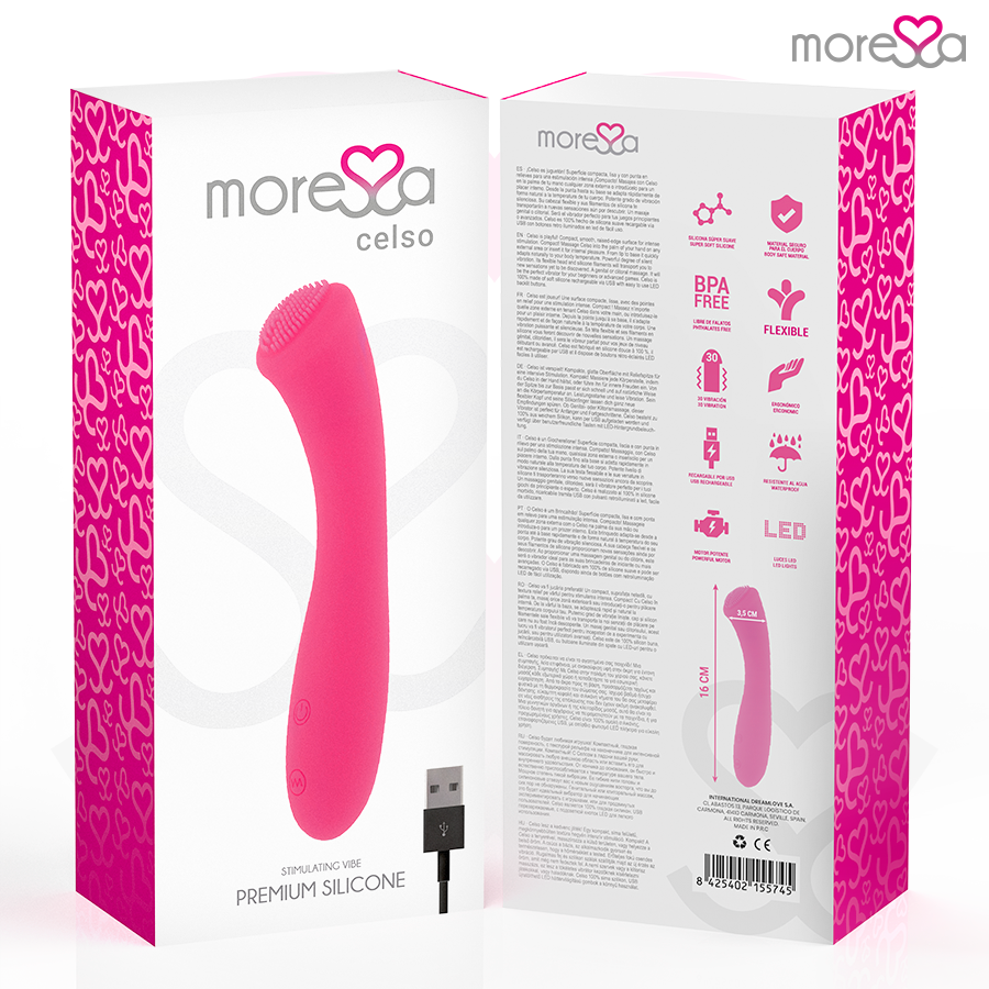 Moressa – Celso Vibrador Premium Recarregável em Silicone Médico