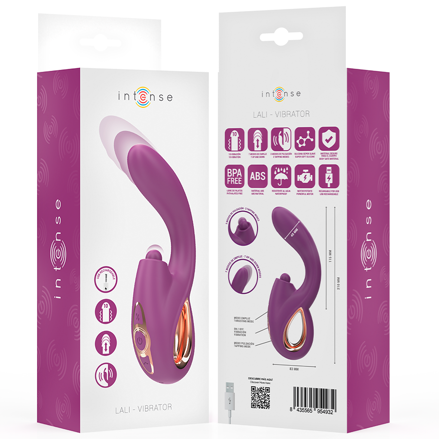 INTENSE Lali Vibrador Ponto G Multifuncional roxo com batida, impulso e vibração
