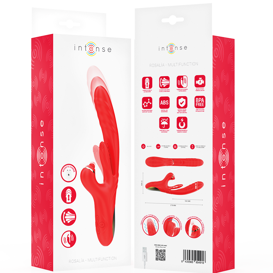 Vibrador Multifuncional INTENSE Rosalia 3 em 1 Vermelho