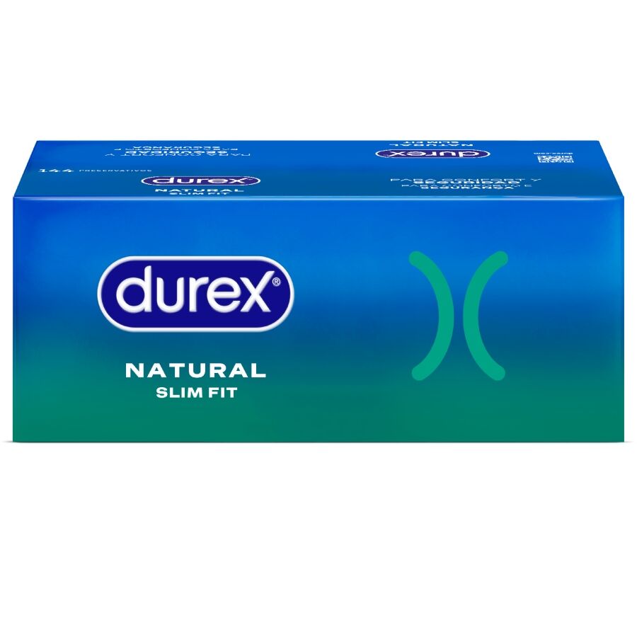 DUREX Preservativos Natural Slim Fit Básico 144 Unidades para proteção e conforto.