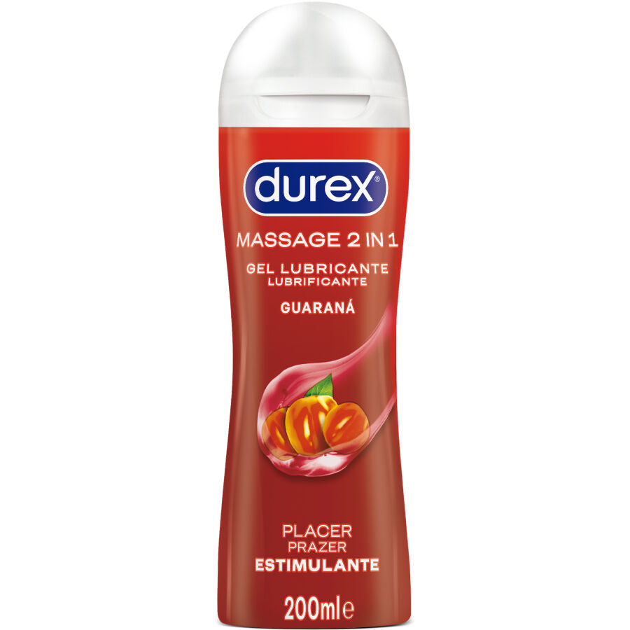 Embalagem do DUREX Gel Lubrificante de Massagem Estimulante de Guaraná 200ml
