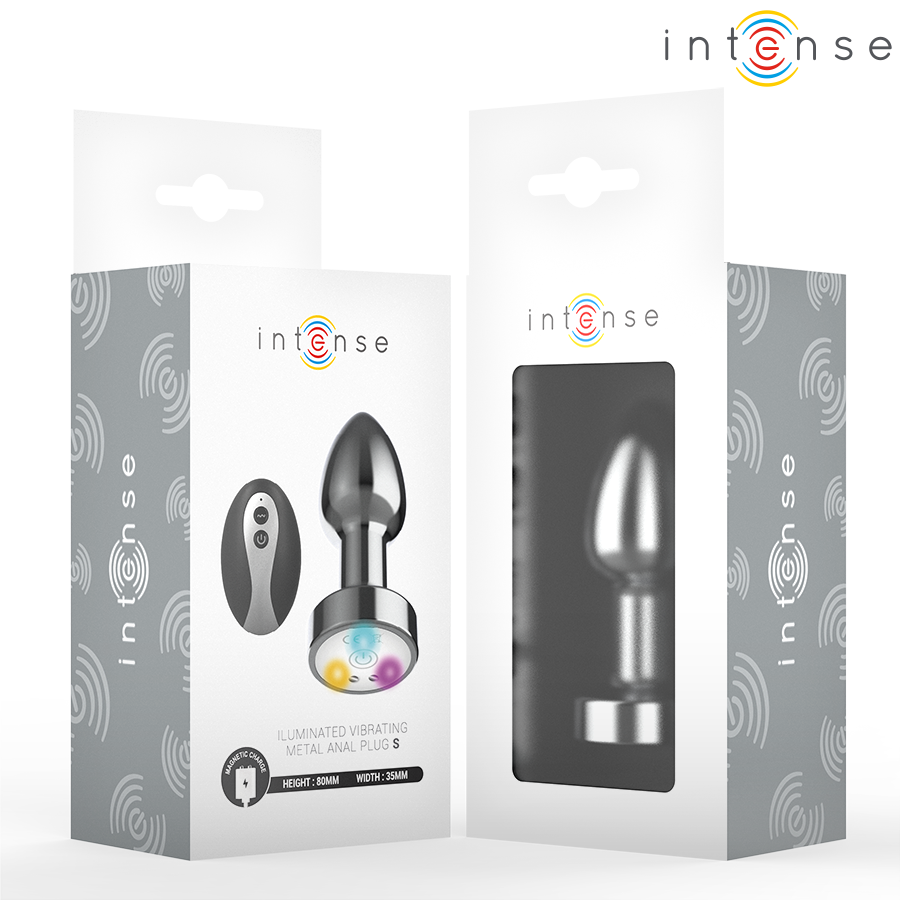 Plug Anal Vibrante de Metal Intense com LED e Controle Remoto, Tamanho S