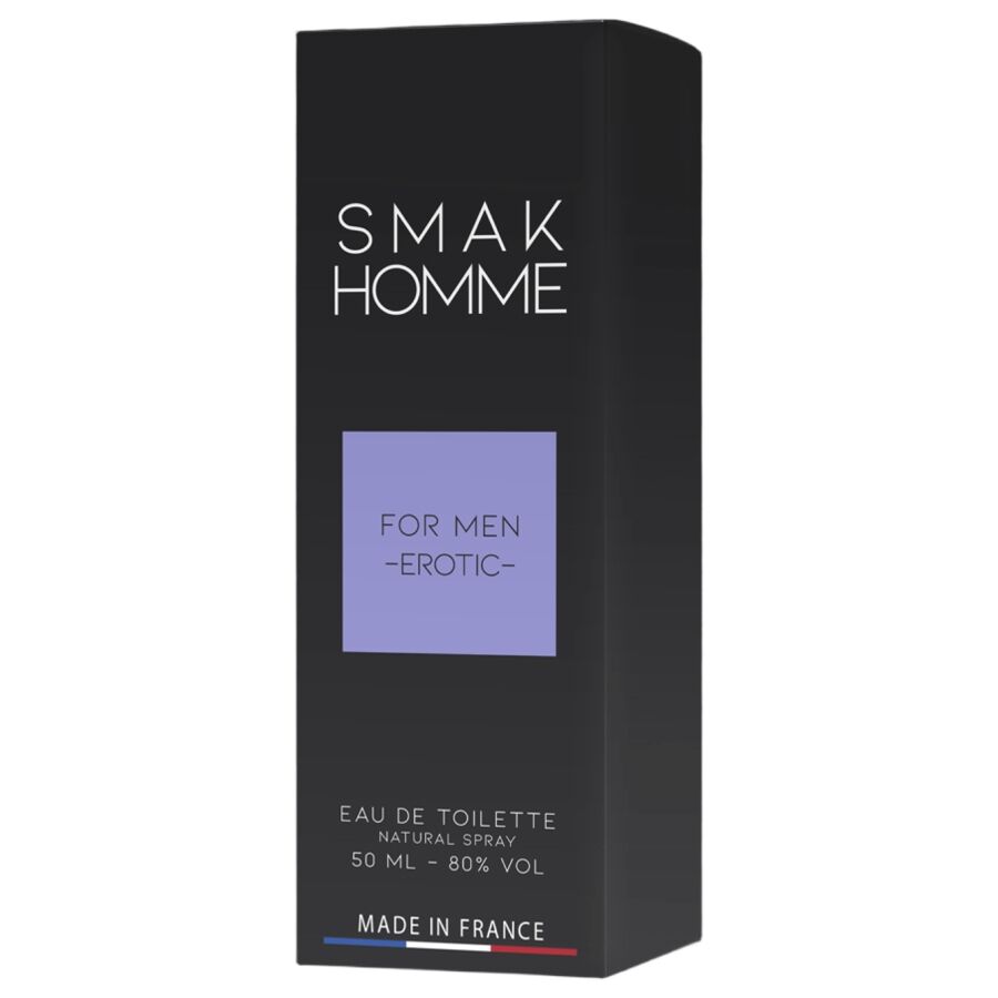 Frasco de perfume RUF Smak com feromônios para homens 50ml, design elegante