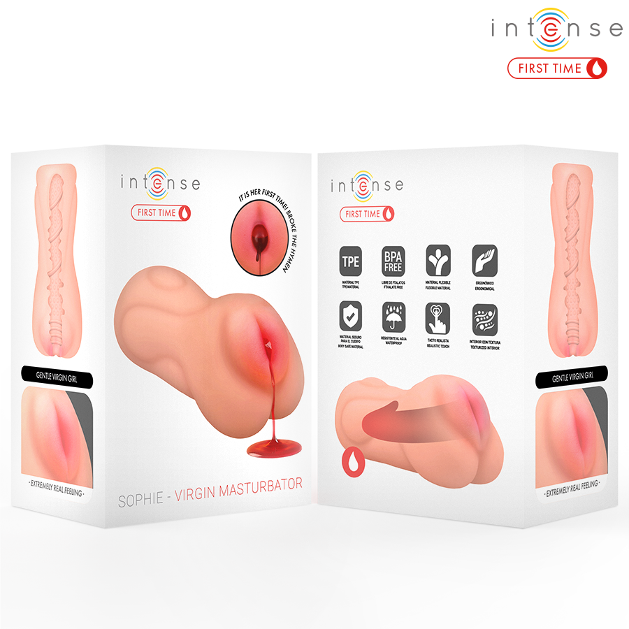 Masturbador masculino Intense Sophie com efeito virgem e textura realista