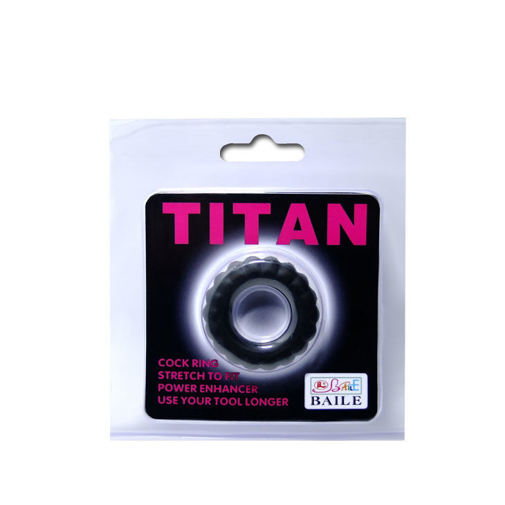 Anel Peniano Baile Titan Preto | Silicone para Ereções Mais Fortes e Duradouras