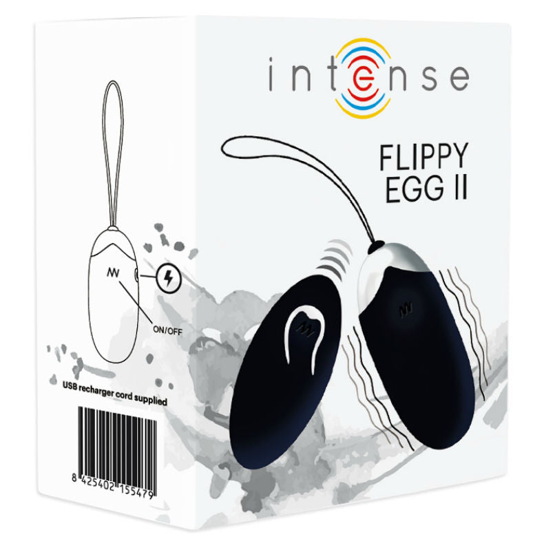Intense – Flippy II Ovo Vibratório com Controle Remoto Preto