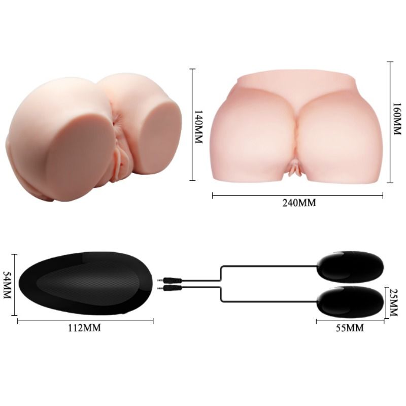 Masturbador Masculino Realista Vagina y Ano con Vibración