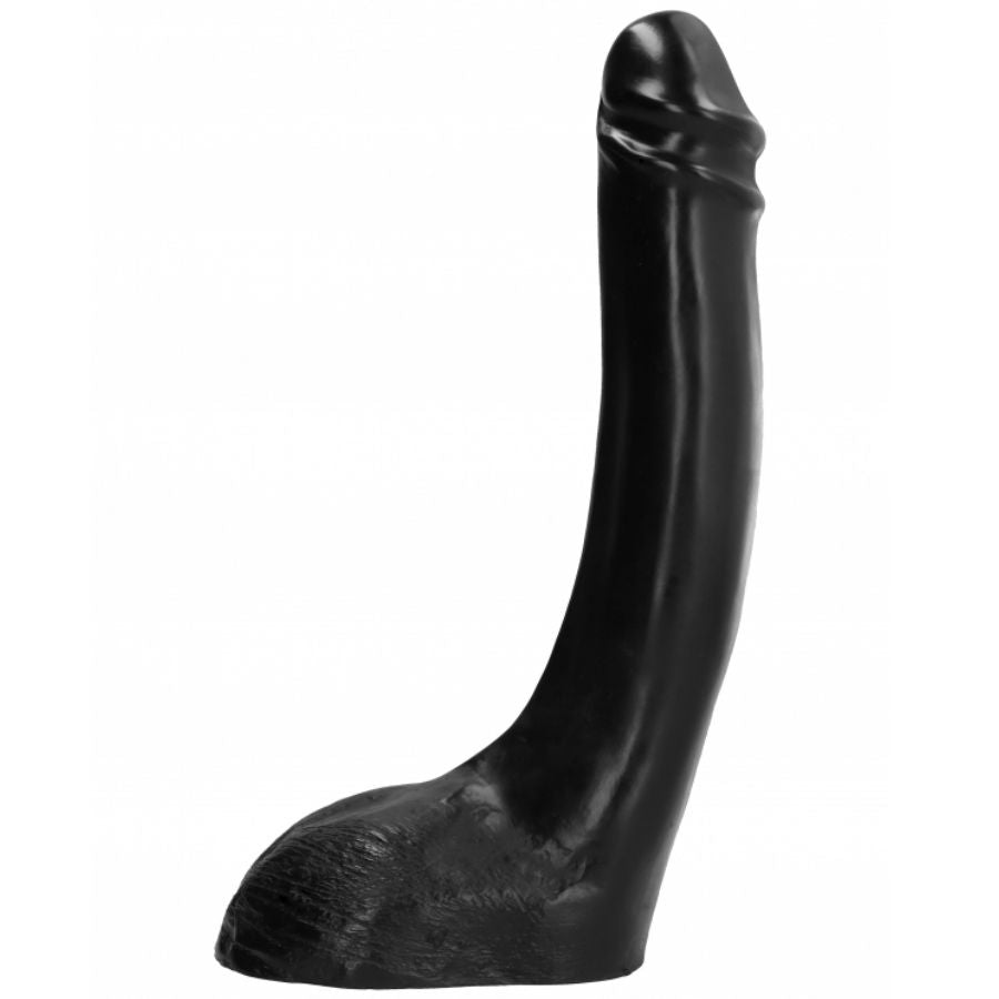 All Black Dildo Fisting 29 CM, macio e flexível, exibindo seu design realista e tamanho.