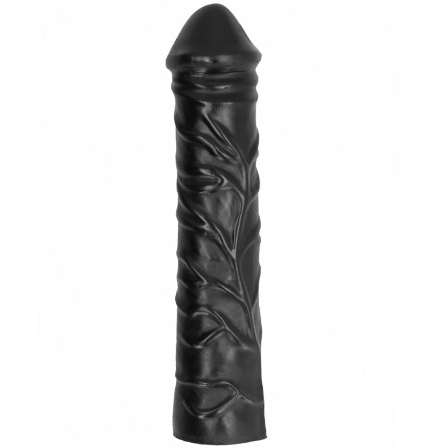 All Black Dildo Gigante Soft Fisting 32cm realista, mostrando sua textura e tamanho para prazer anal extremo.