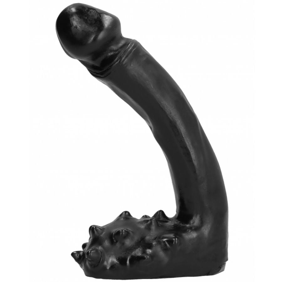 Close-up do Dildo Realístico ALL BLACK de 19 CM, mostrando sua textura detalhada e forma alongada.