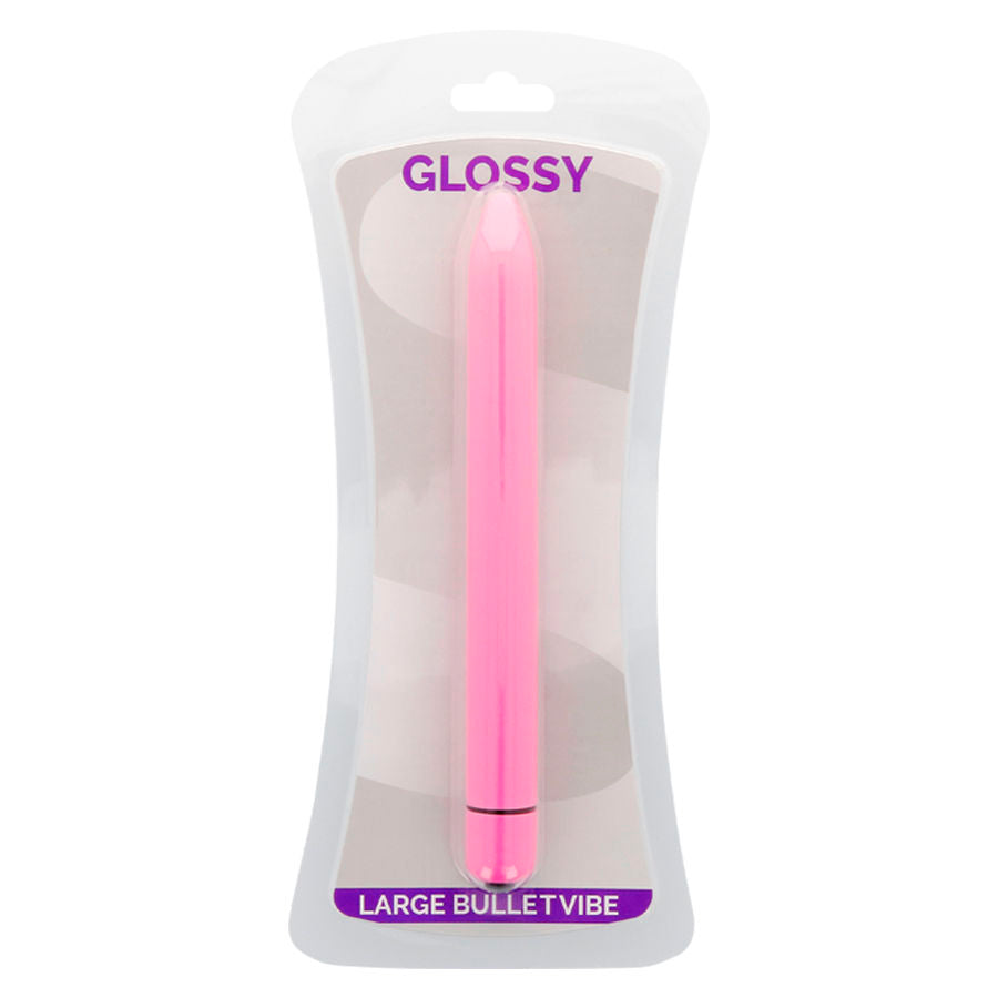 Imagem do GLOSSY Vibrador Slim Deep Rose, destacando o seu design elegante e cor.