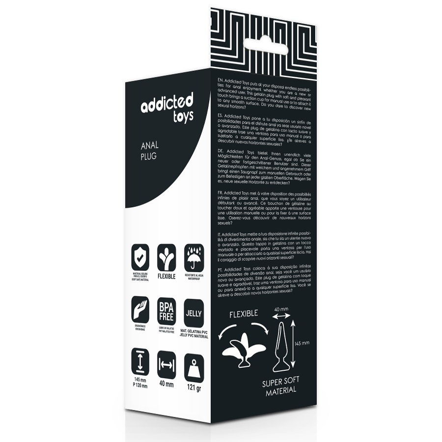 Addicted Toys – Plug Anal 14,5 cm Preto