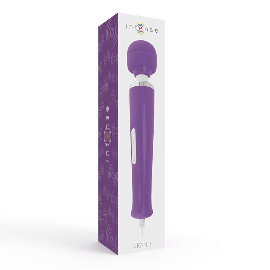 INTENSE Varinha Vibratória Keanu Wand Lilac, detalhe da cabeça de silicone e corpo ergonómico