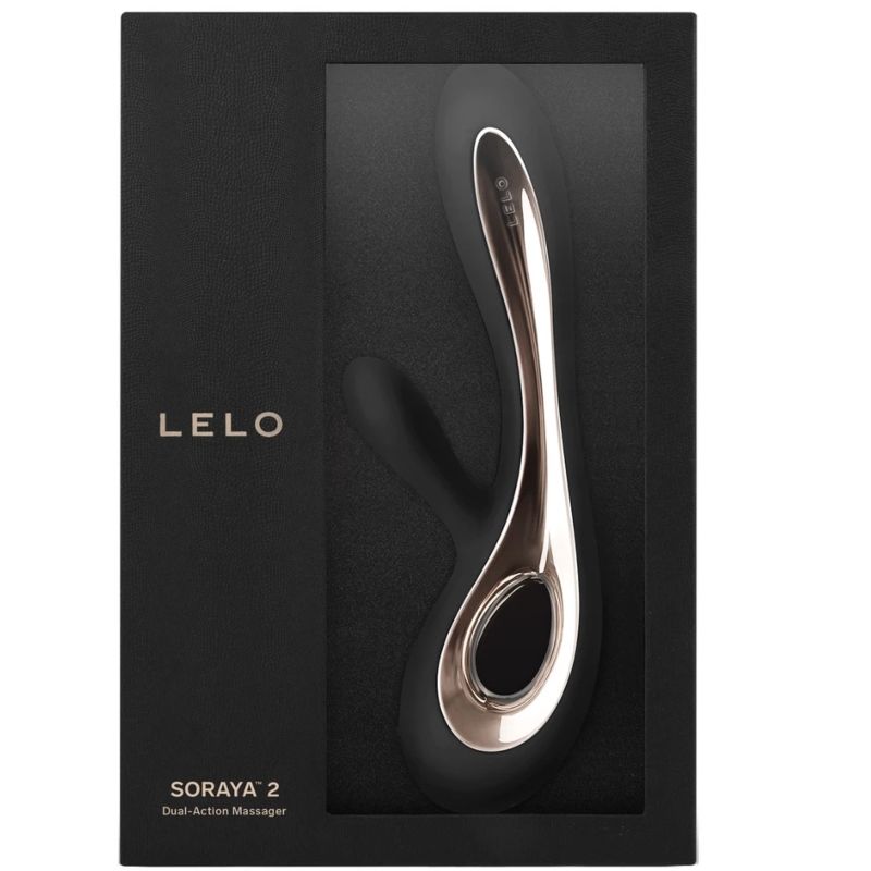 LELO Vibrador Soraya 2 preto, design ergonómico com estimulador clitoriano e ponta para Ponto G.