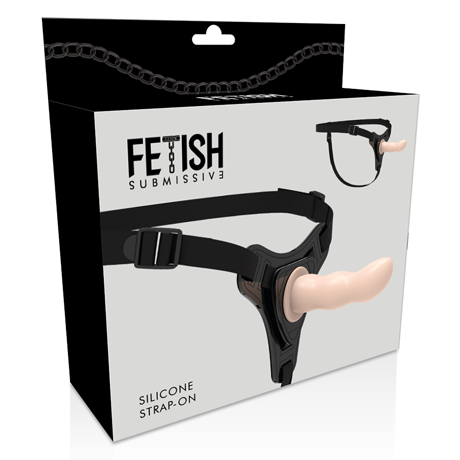 Arnês Fetish Submissive de silicone para ponto G de 12,5 cm, mostrando seu design ergonómico e material macio.