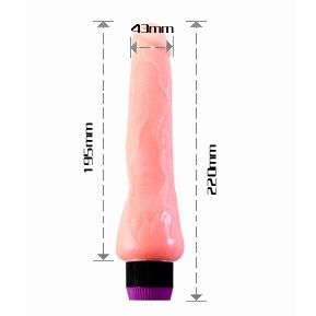 Close-up do Vibrador Realístico Baile 19.5 CM com toque ultramacio, mostrando detalhes e textura realista.