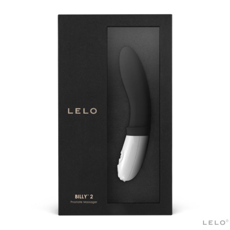 Vista detalhada do LELO Billy 2 Vibrador Anal Masculino Recarregável Preto, destacando seu design ergonómico e silicone suave.