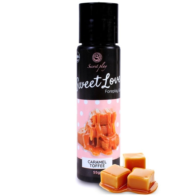 SECRETPLAY Gel Lubrificante Doce Amor Caramelo 60 ML Comestível para prazer oral e massagem sensorial.