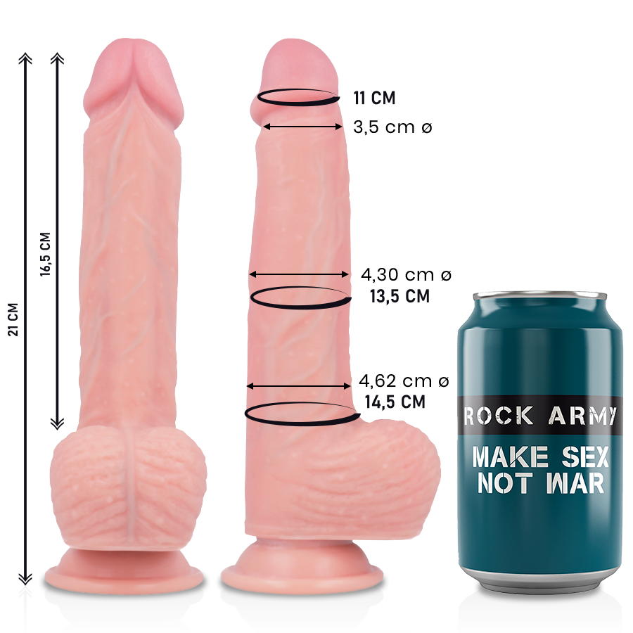 Rockarmy – Dildo Realístico Spitfire em Silicone Líquido Premium 21 x 4,62 cm