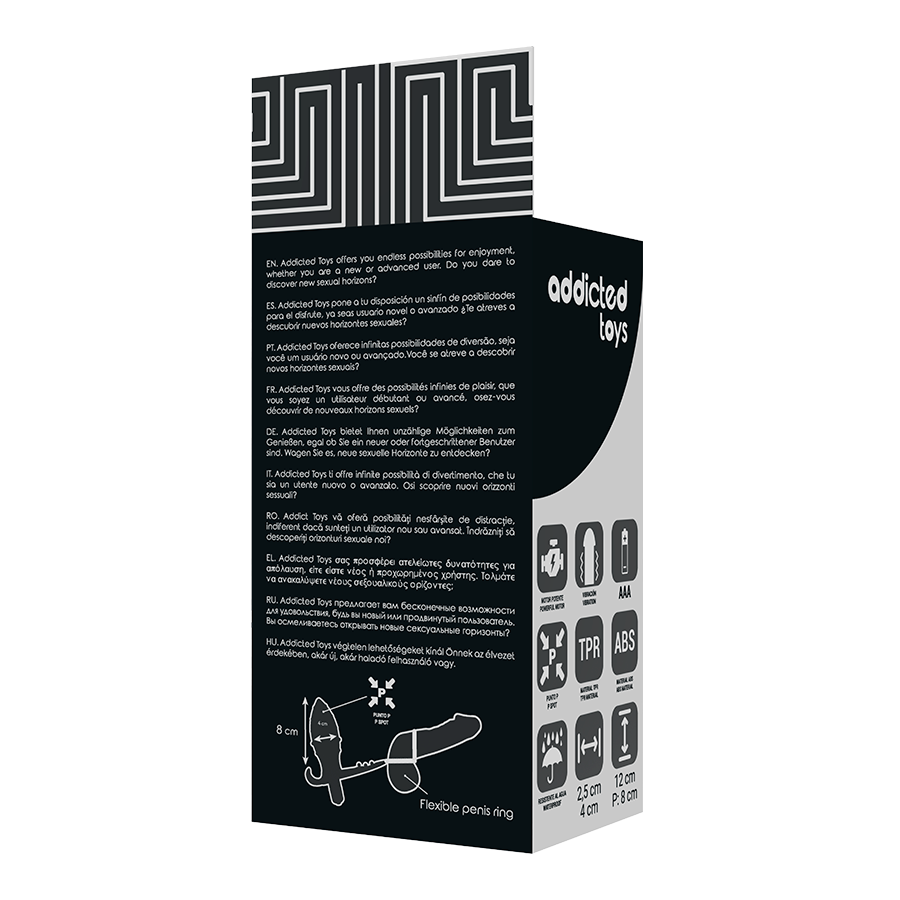 Imagem do Plug Anal Vibratório Addicted Toys com Anel Duplo Preto, destacando o design e material suave.