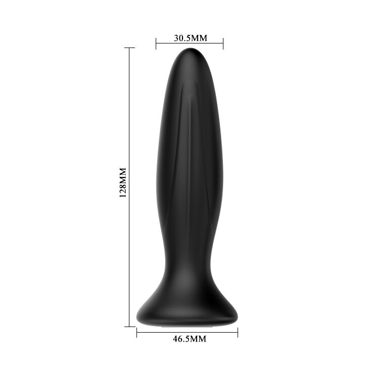 MR PLAY Plug Anal Vibrador Recarregável Preto com 12 Modos de Vibração