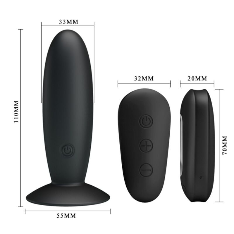 Imagem do MR PLAY Plug Anal Vibratório com Controle Remoto Preto