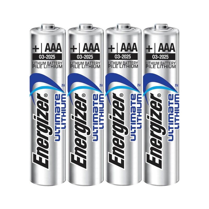 Pack de 4 Pilhas Lítio AAA ENERGIZER Ultimate L92 1.5V de alta performance e longa duração.