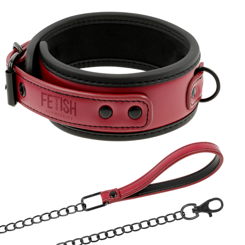 Fetish Submissive Dark Room – Colar de Corrente com Forro de Neoprene