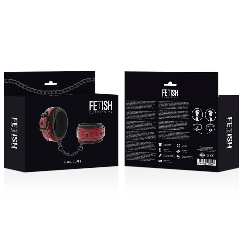 Fetish Submissive Dark Room – Algemas de Couro Vegano com Forro de Neoprene