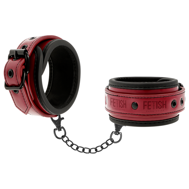 Fetish Submissive Dark Room – Algemas de Couro Vegano com Forro de Neoprene