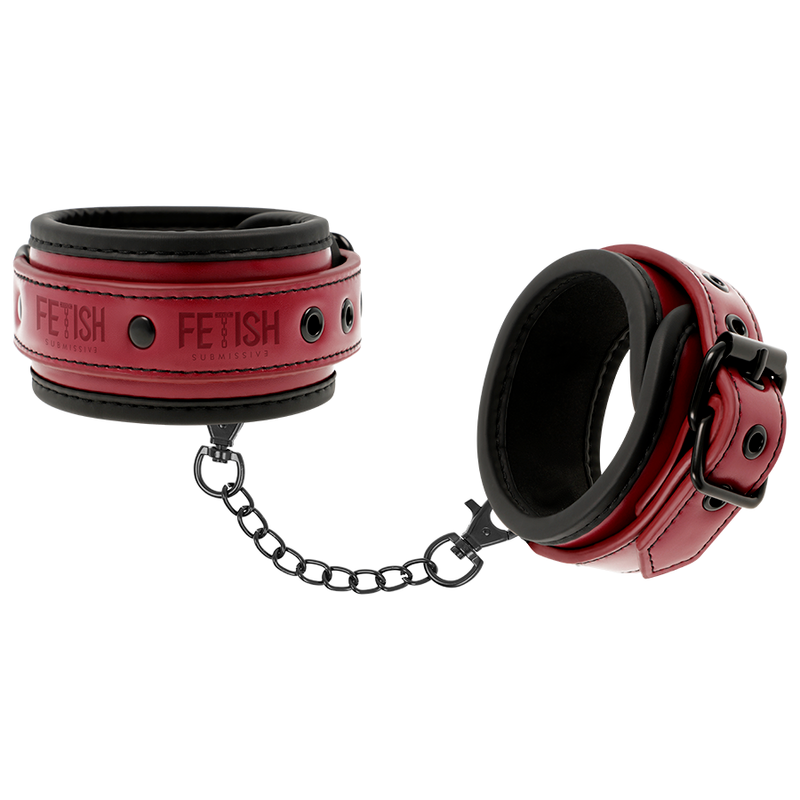 Fetish Submissive Dark Room – Algemas de Tornozelo em Couro Vegano com Forro de Neoprene