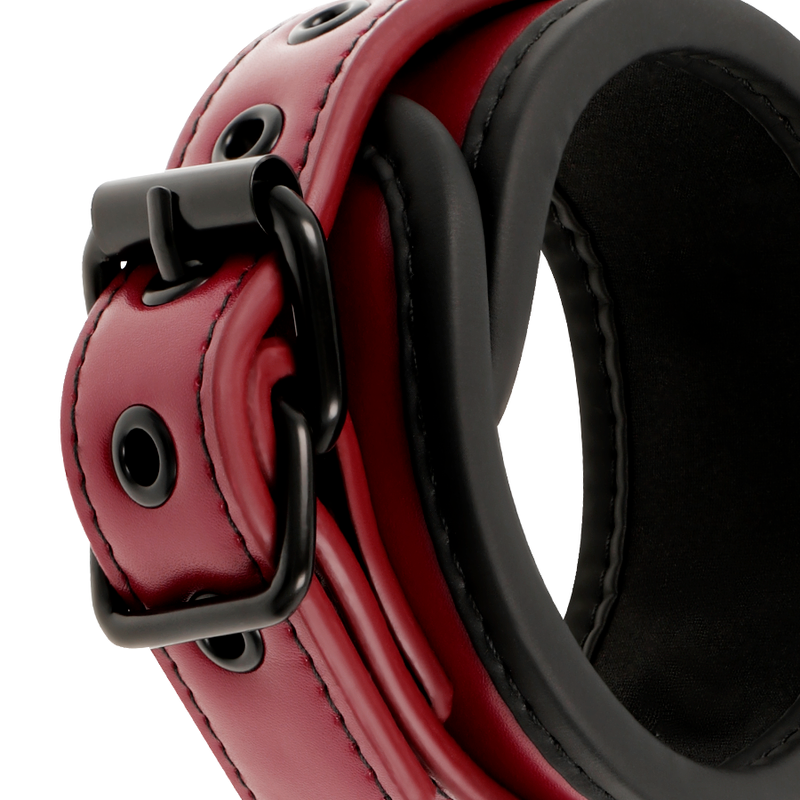 Fetish Submissive Dark Room – Algemas de Tornozelo em Couro Vegano com Forro de Neoprene
